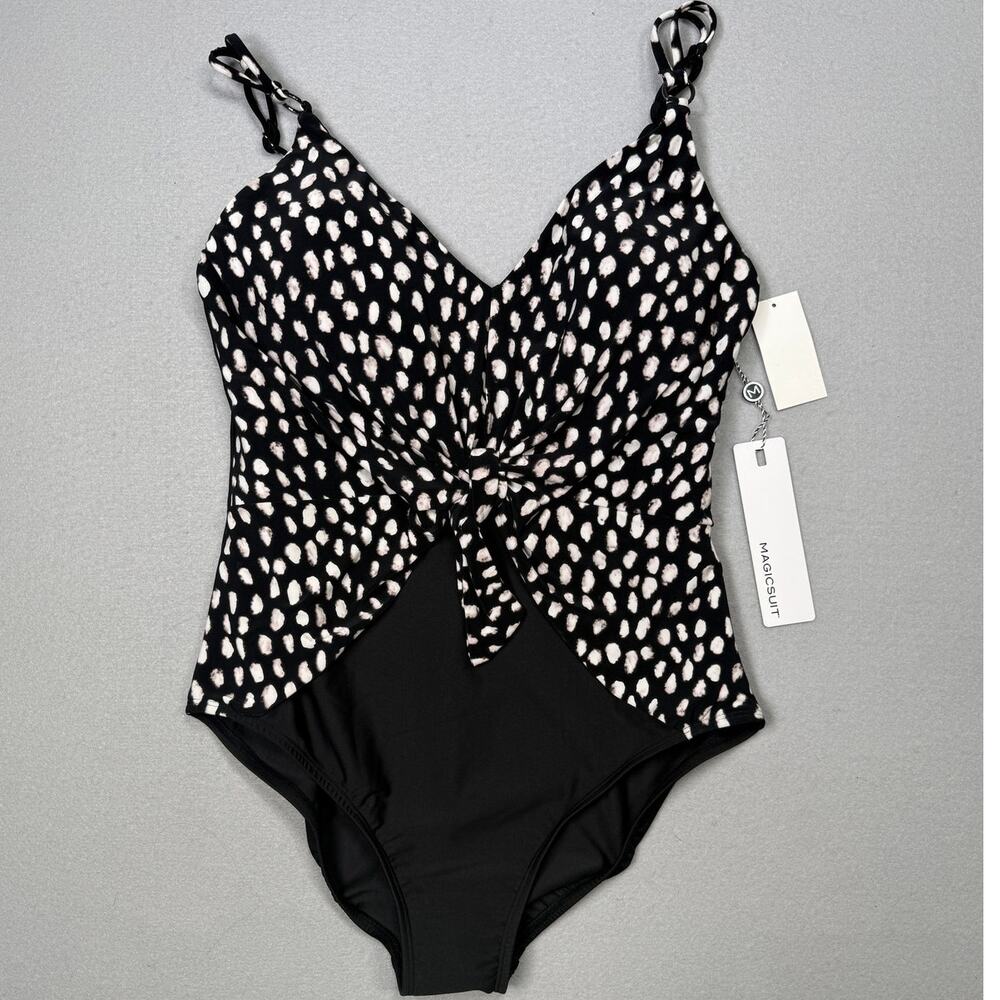 Magicsuit Women's Pebbles Saki 1 Piece Swimsuit, black/white 16 $168